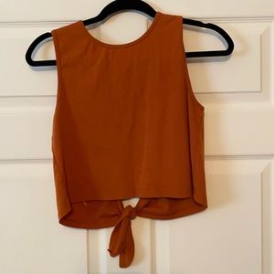 Rust open back crop top